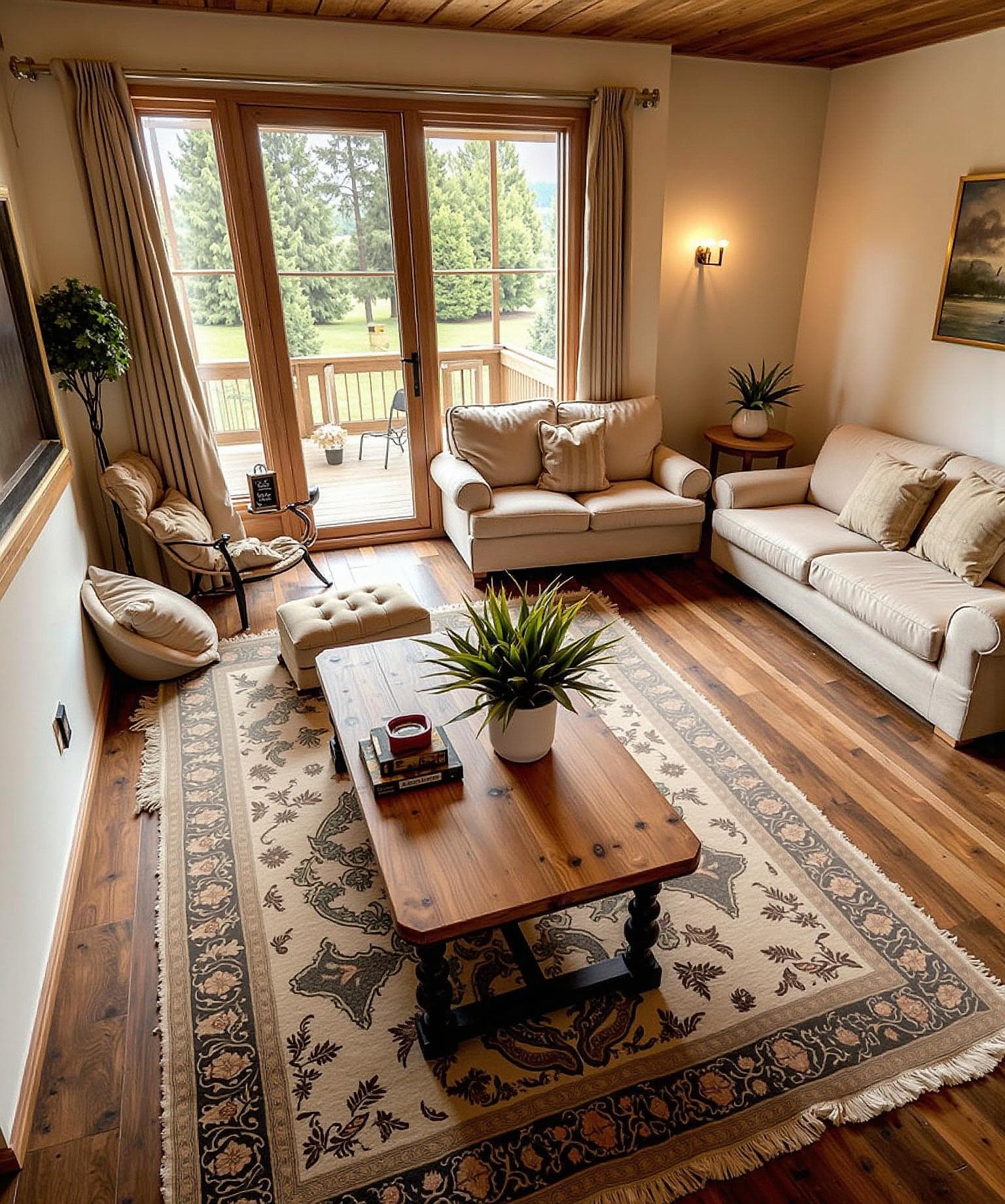 Luxury living room transformed with AI interior design and staging