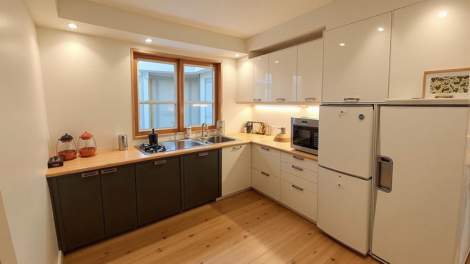 Japandi style kitchen created using AI kitchen staging tool