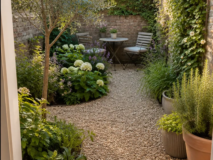 Small courtyard design after AI landscape design concept