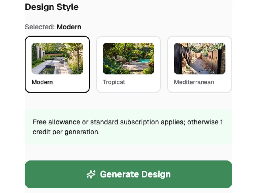 JanvAI landscape style selector